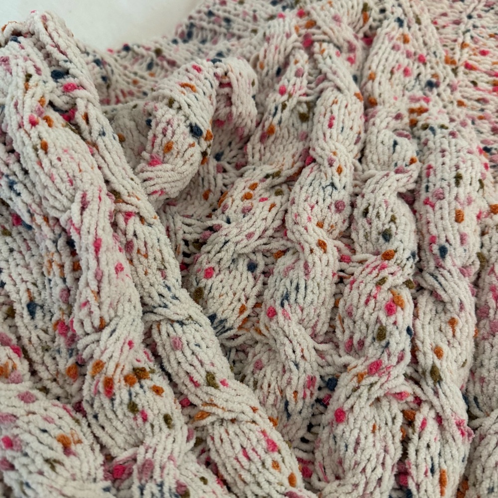 cream speckled knit sweater - Picture 3 of 5